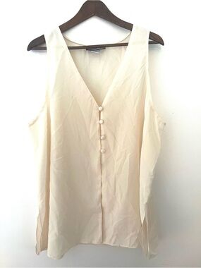Vintage Diana Marco Tank Top with Waffle Texture Fabric Sheer Women's Size 2X